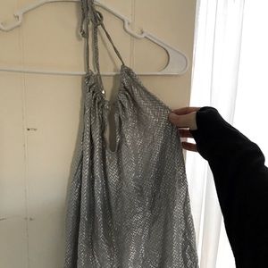 Express Silver Halter Top